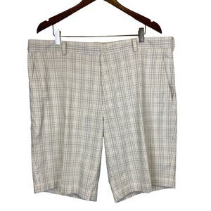 Nike Golf Dri Fit 11" Bermuda Short Men Sz 40 White Blue Striped Stretch Sporty